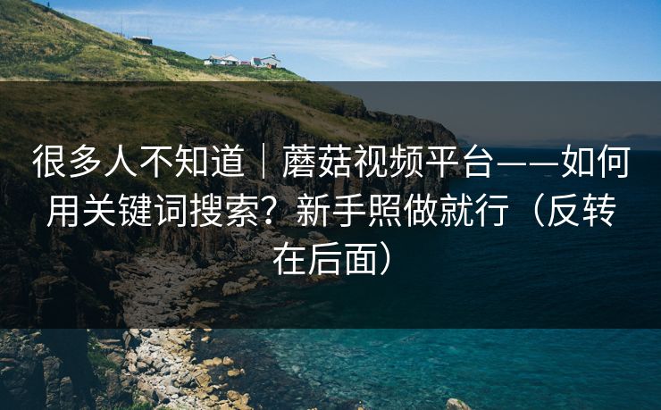 很多人不知道｜蘑菇视频平台——如何用关键词搜索？新手照做就行（反转在后面）