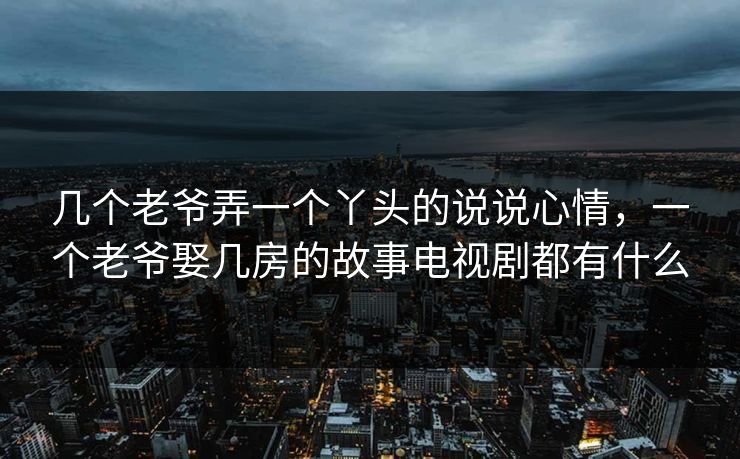 几个老爷弄一个丫头的说说心情，一个老爷娶几房的故事电视剧都有什么