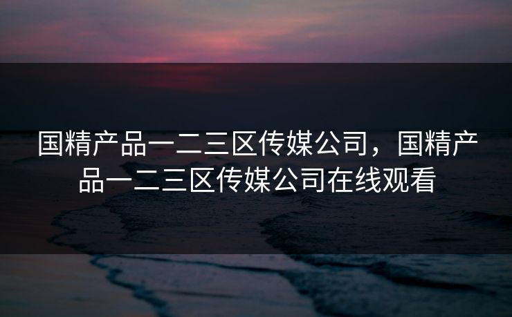 国精产品一二三区传媒公司，国精产品一二三区传媒公司在线观看